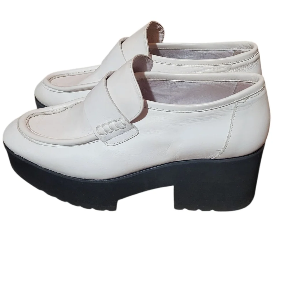 Maje White Chunky Platform Loafers Made In Spain Y2K Style Size 39 (US 9)